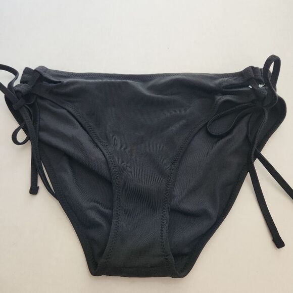 Shade & Shore Bikini Top Womens Size M Black Push-Up Criss-Cross Tie Back - Picture 3 of 9